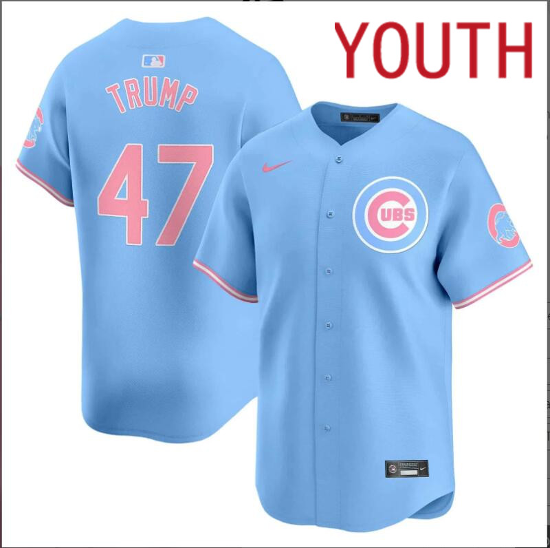 Youth  Chicago Cubs #47 Trump blue 2024 Nike MLB jersey